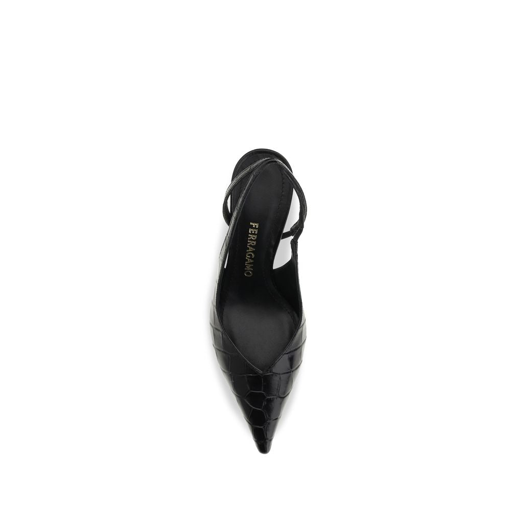 Ferragamo Pumps aus schwarzem Kalbsleder (Bos Taurus)