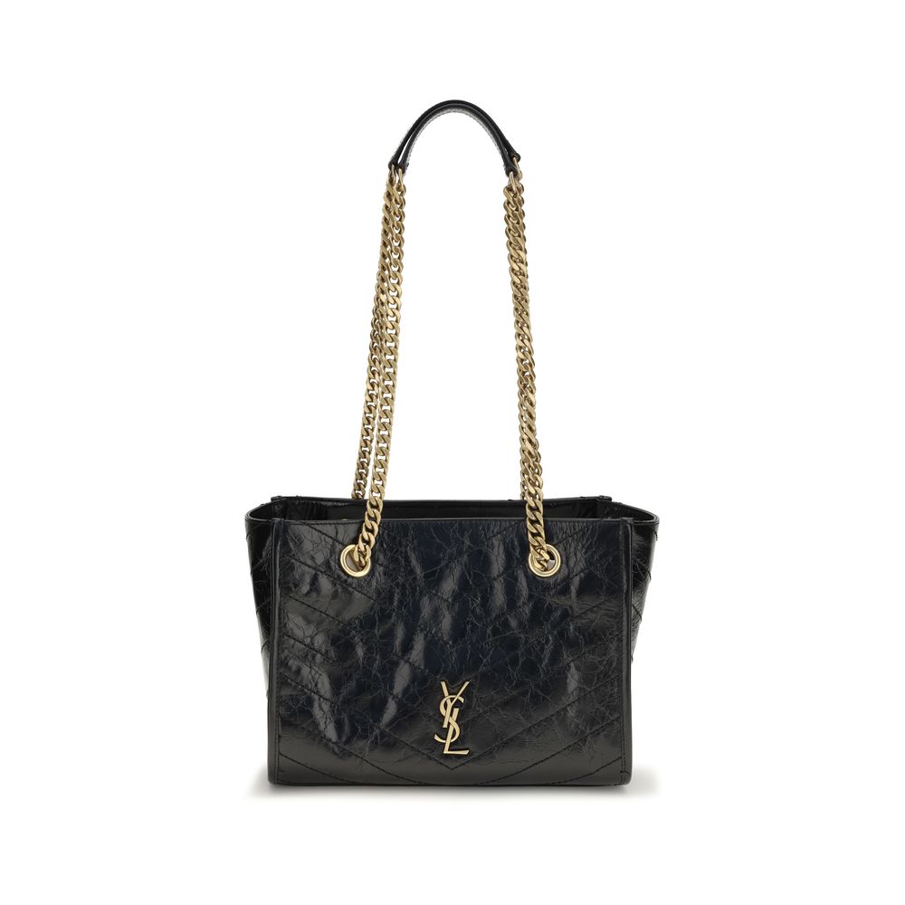 Saint Laurent Schultertasche aus schwarzem Kalbsleder (Bos Taurus)