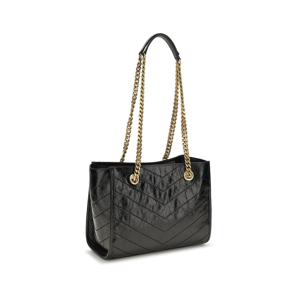 Saint Laurent Schultertasche aus schwarzem Kalbsleder (Bos Taurus)
