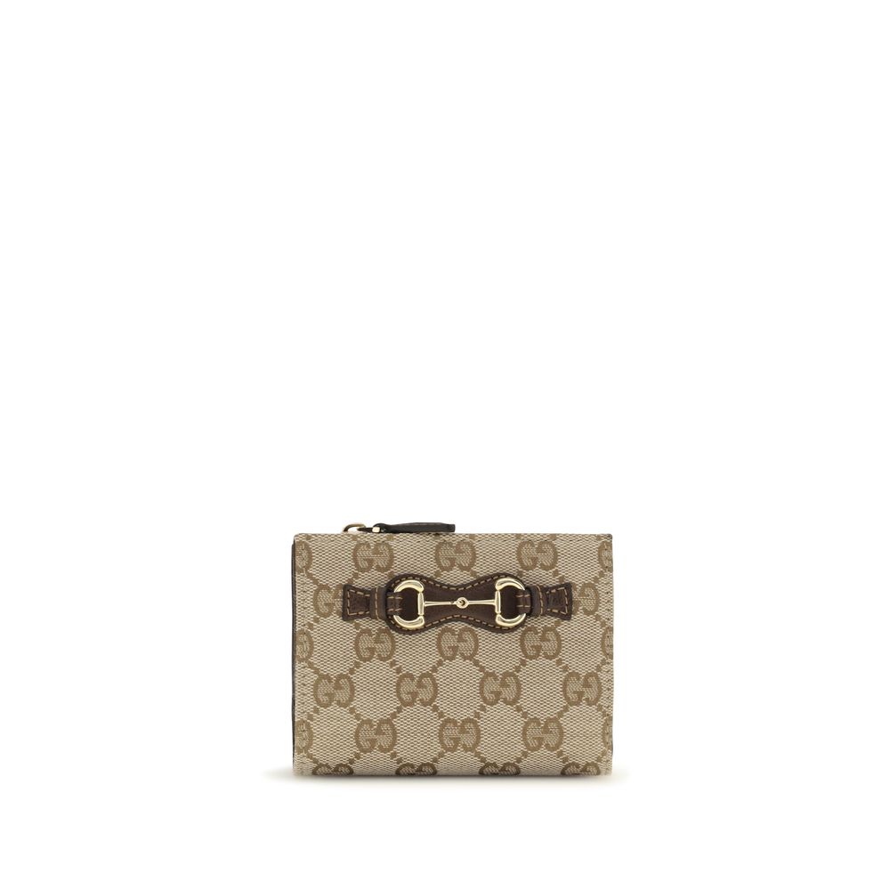 Gucci Geldbörse aus brauner Baumwolle