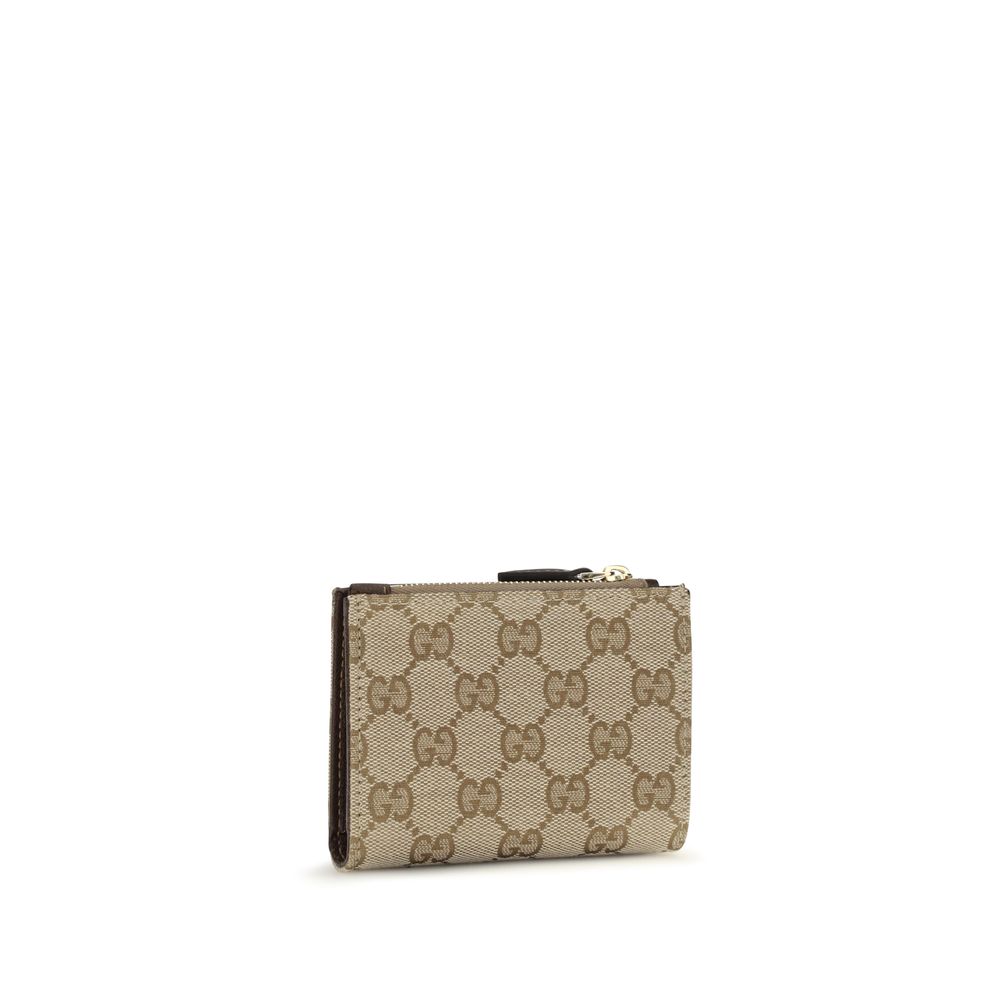 Gucci Geldbörse aus brauner Baumwolle