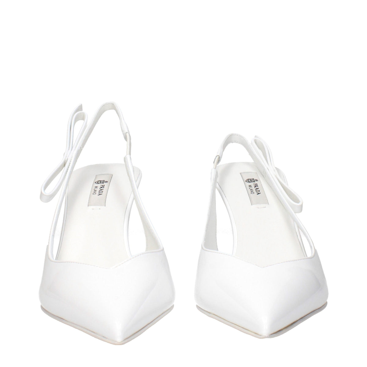 Prada Pumps aus weißem Leder mit hohem Absatz