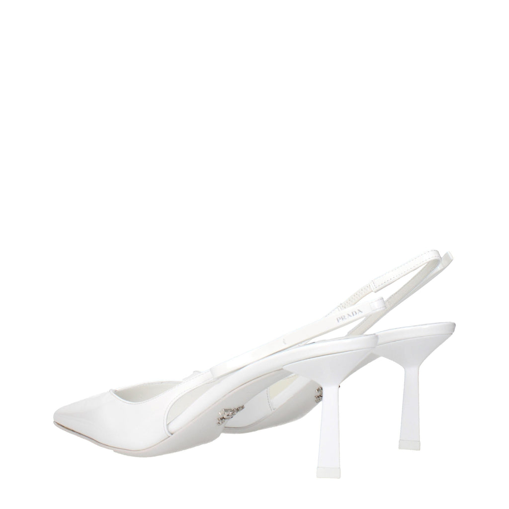 Prada Pumps aus weißem Leder mit hohem Absatz