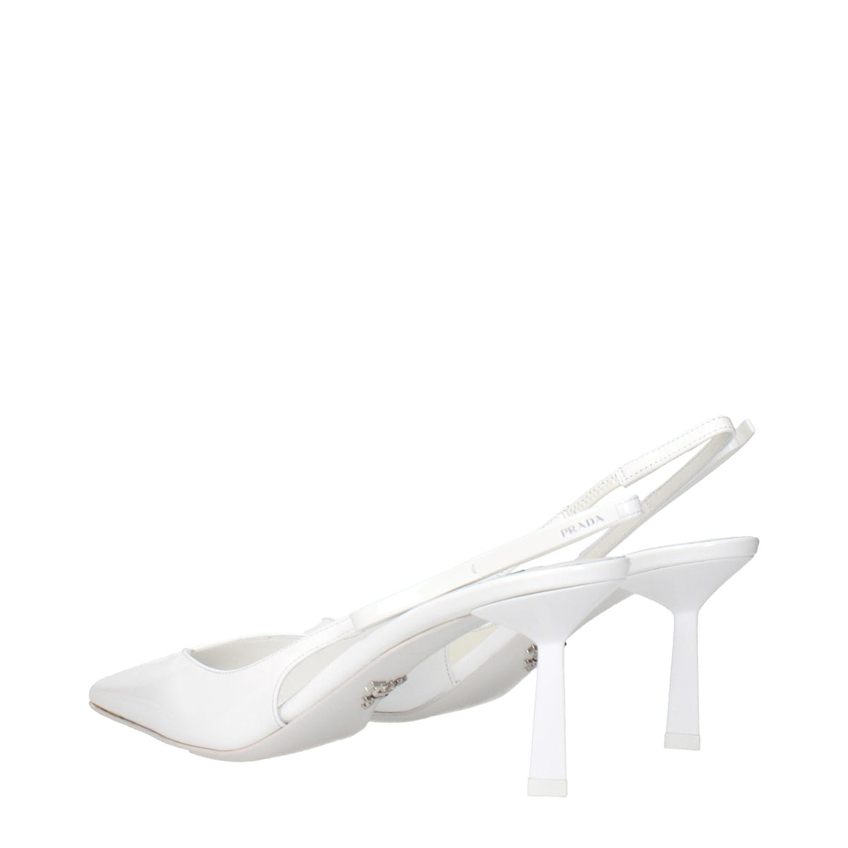 Prada Pumps aus weißem Leder mit hohem Absatz