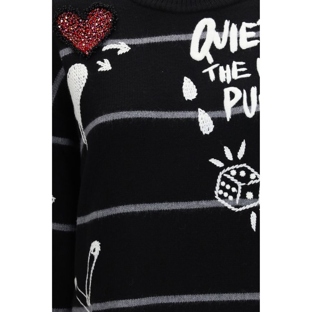PINKO Schwarzes Woll-Sweatshirt Oves Aries