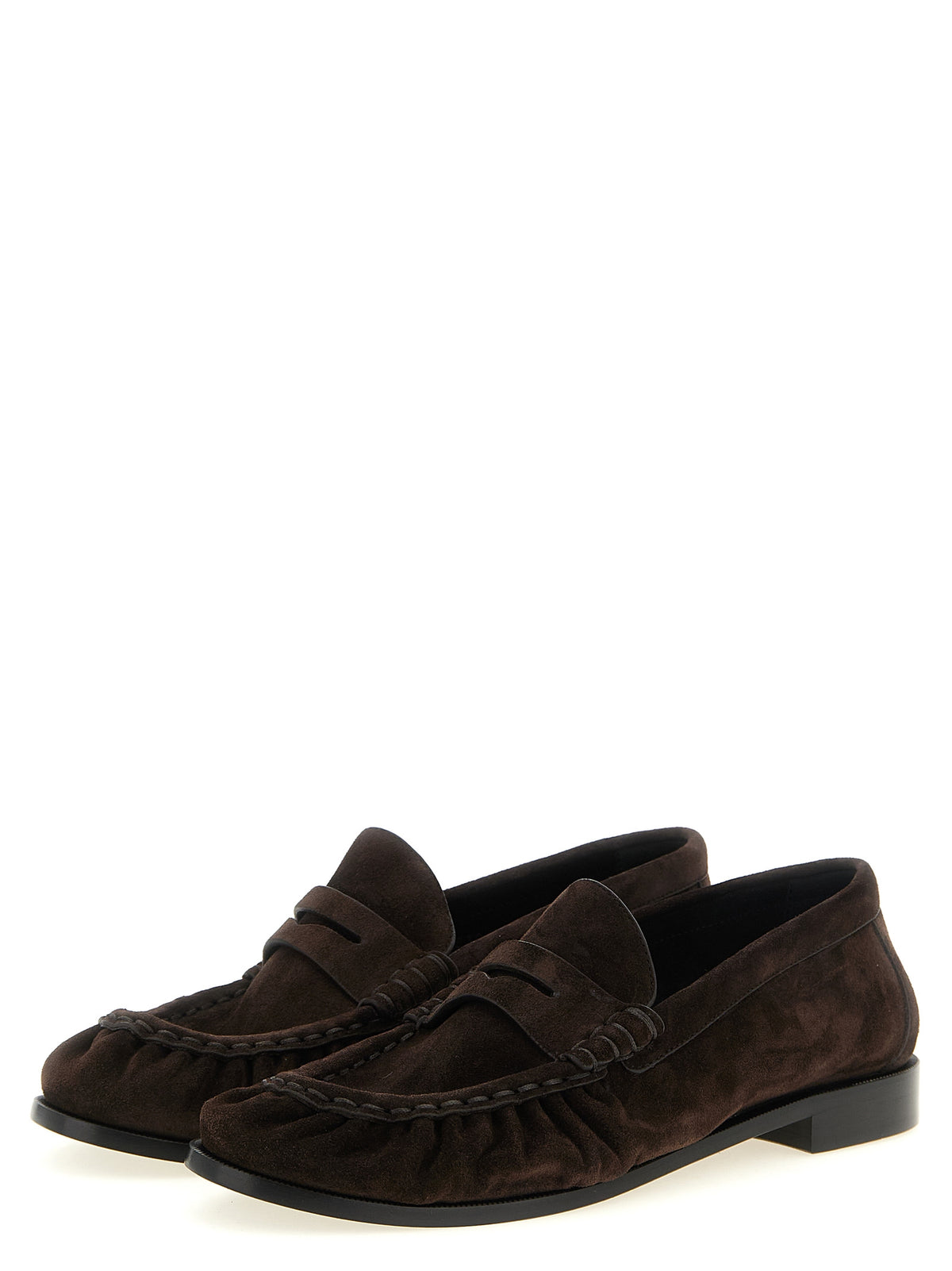 Saint Laurent Braune Kalbsleder Slipper Loafer