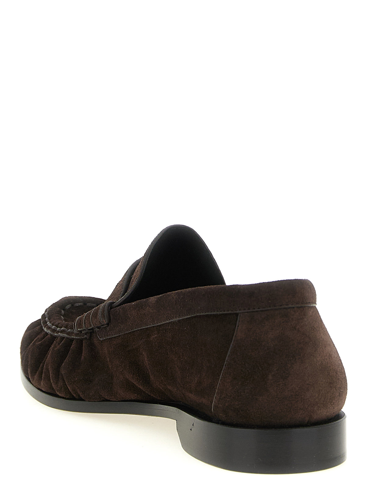 Saint Laurent Braune Kalbsleder Slipper Loafer