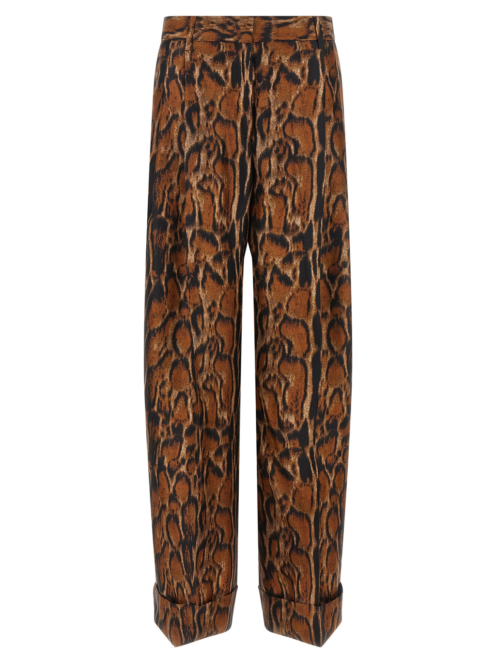 Alberto Biani Braune Seiden-Freizeithose