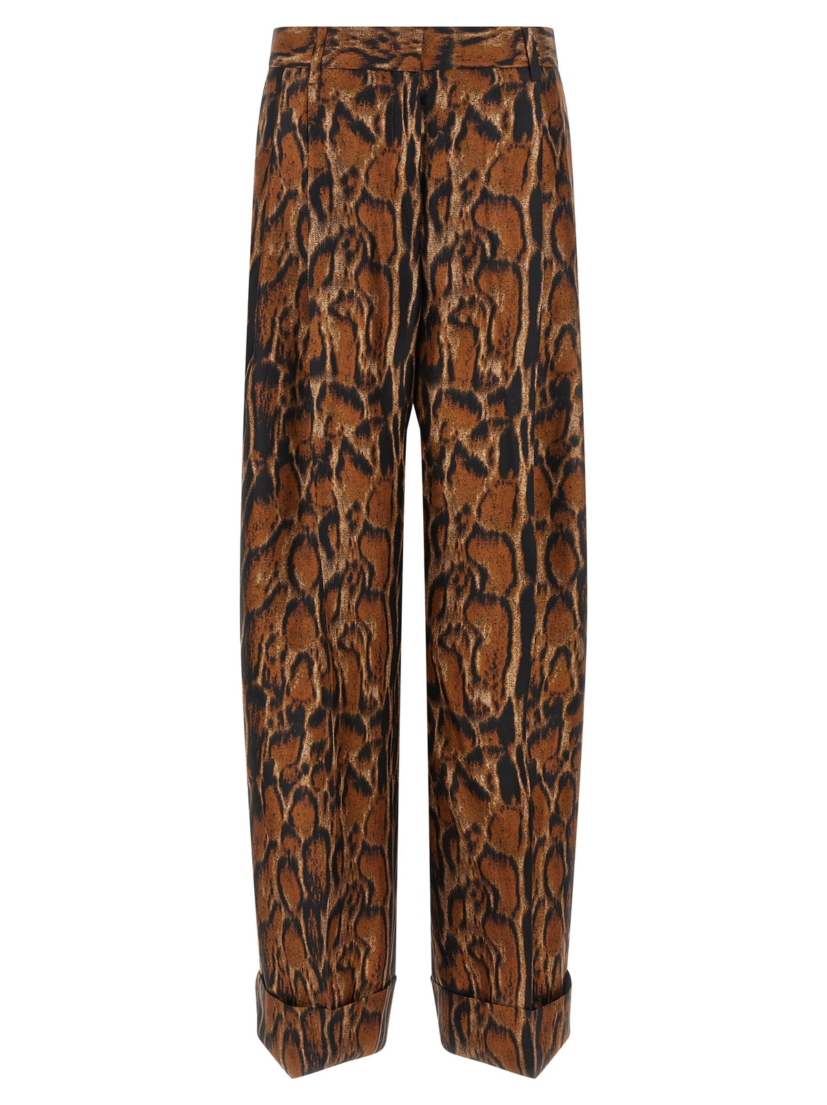 Alberto Biani Braune Seiden-Freizeithose