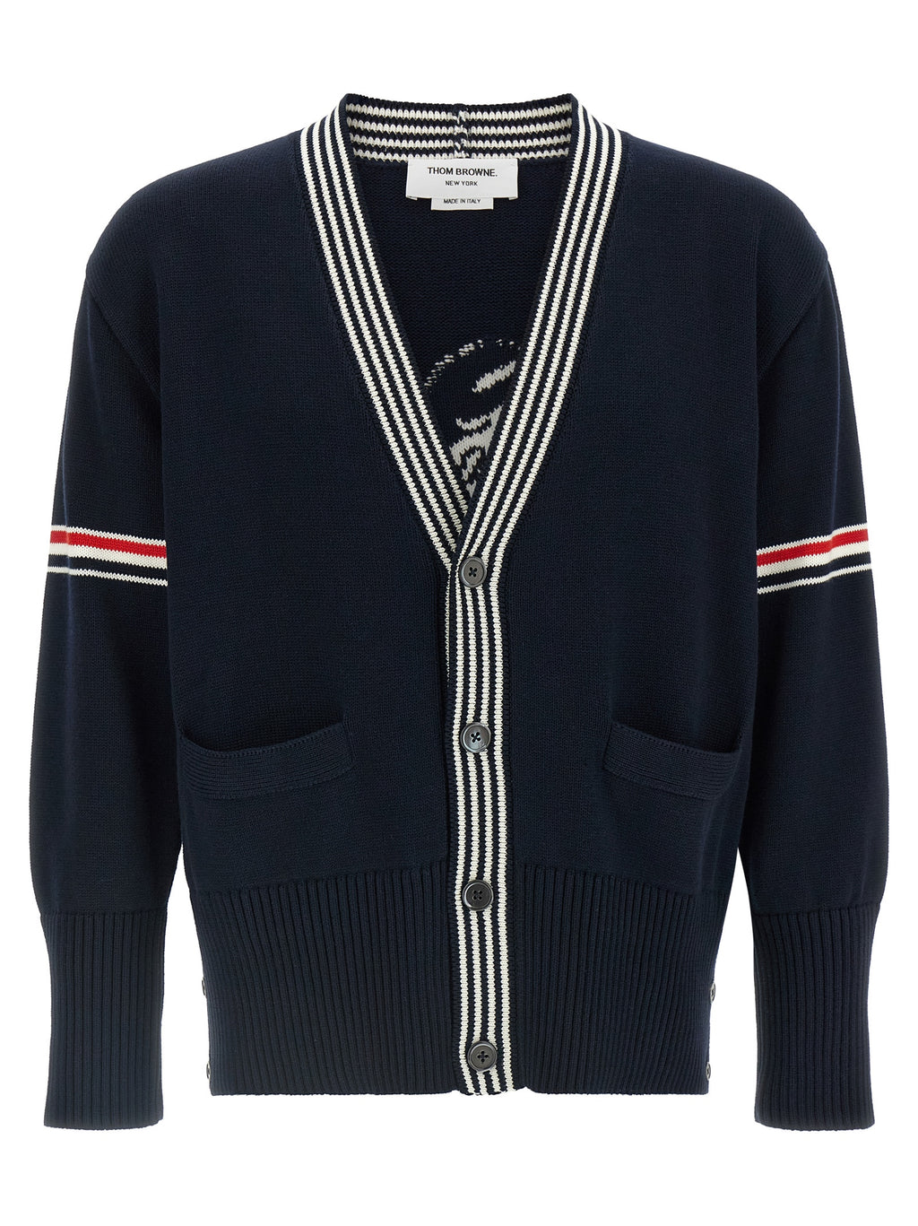 Thom Browne Blauer Strickjacke aus Baumwolle