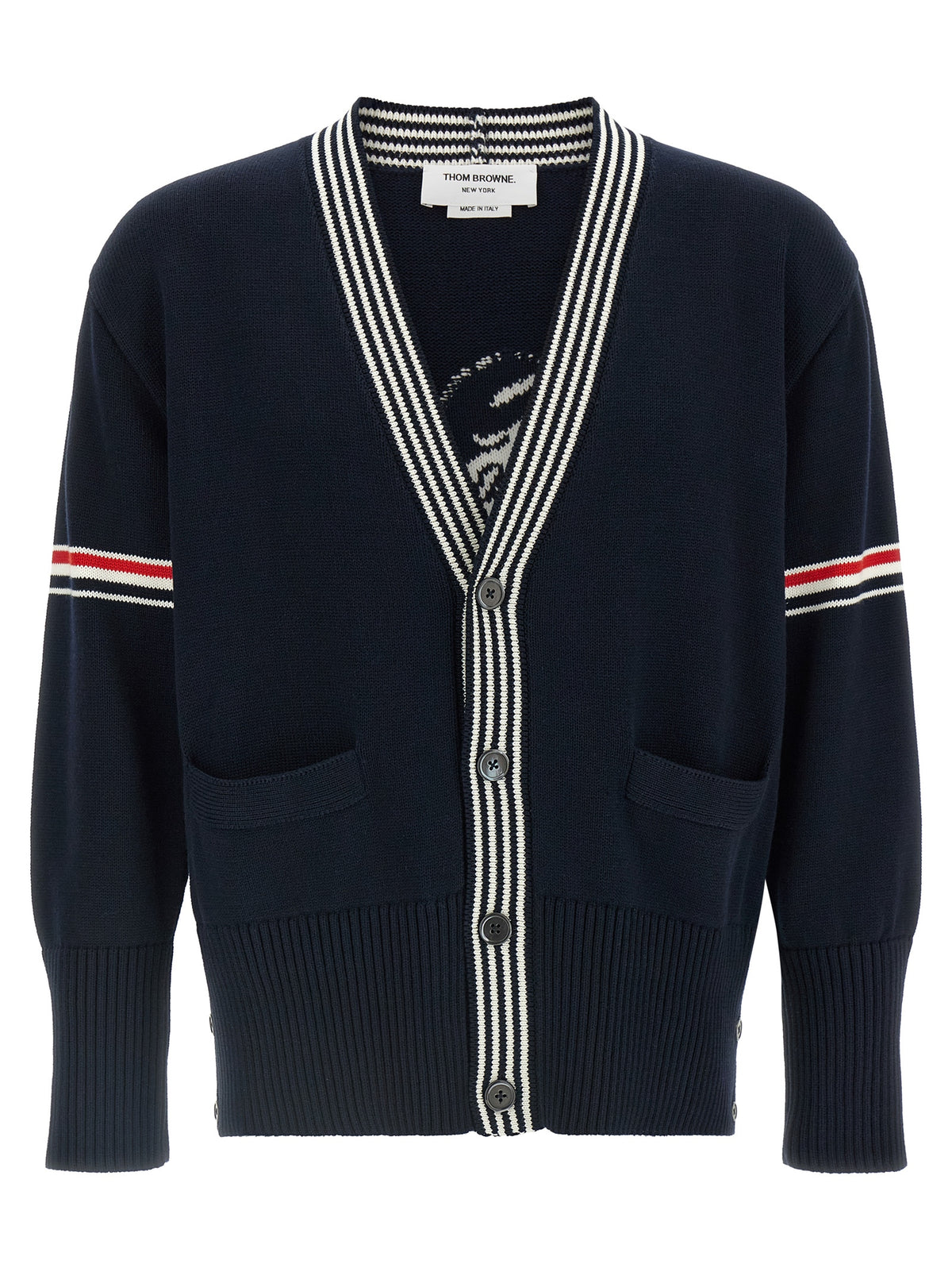 Thom Browne Blauer Strickjacke aus Baumwolle