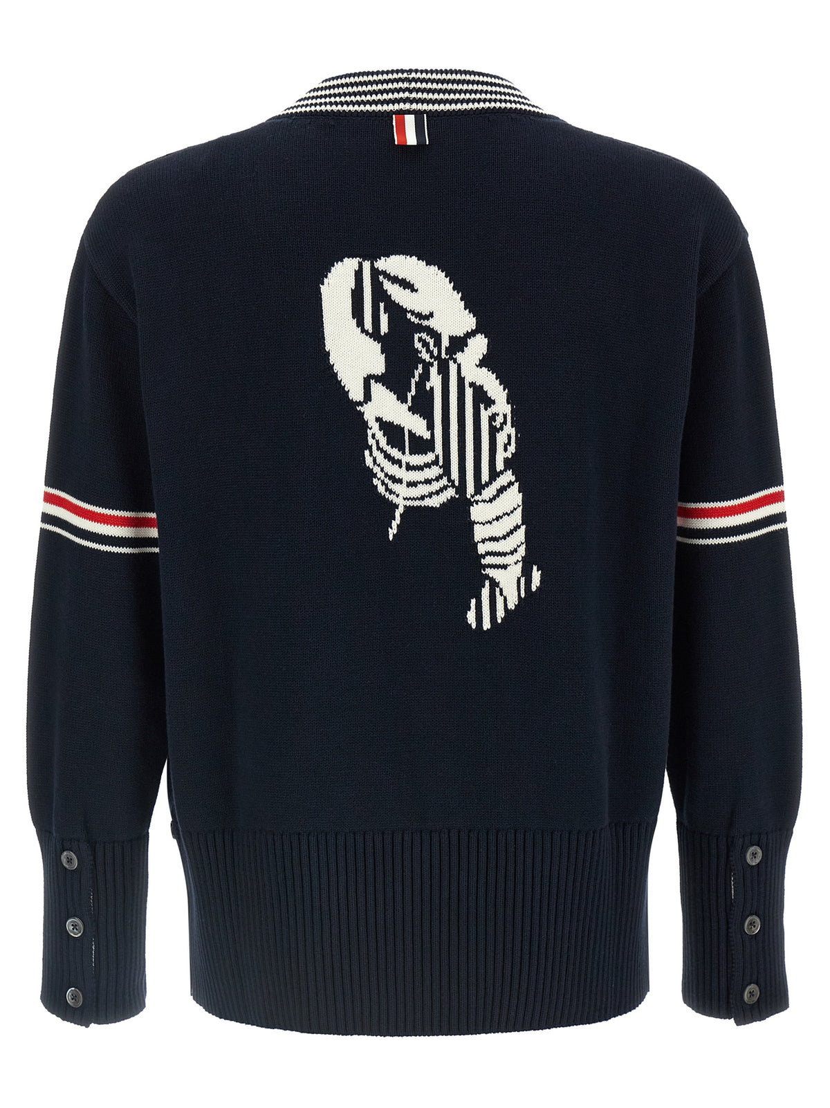 Thom Browne Blauer Strickjacke aus Baumwolle