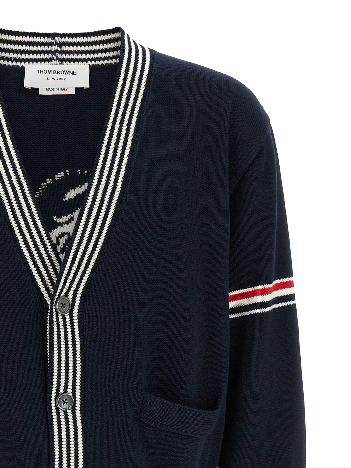 Thom Browne Blauer Strickjacke aus Baumwolle