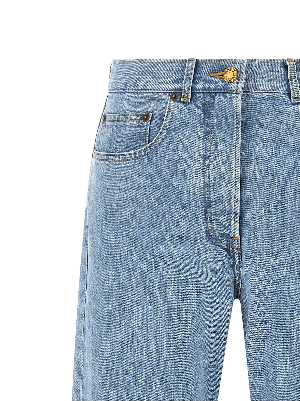 Thom Browne Blaue Baumwoll-Jeans mit geradem Bein