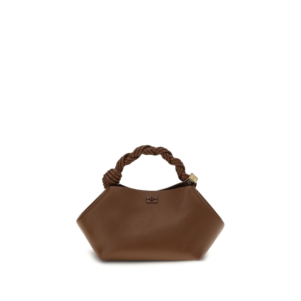 Ganni Braune Handtasche aus recyceltem Leder