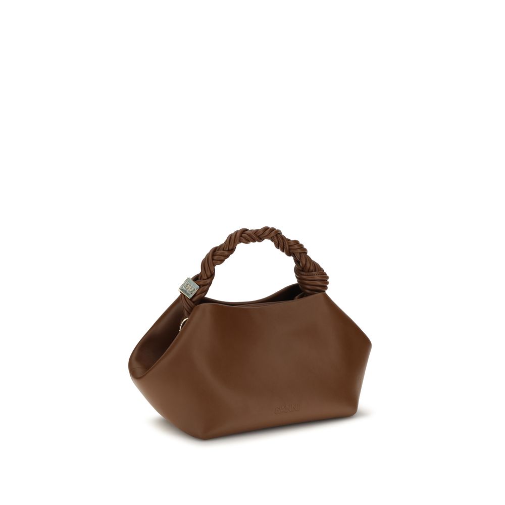 Ganni Braune Handtasche aus recyceltem Leder
