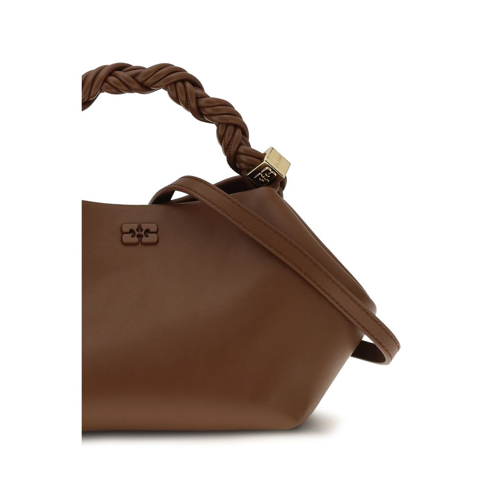 Ganni Braune Handtasche aus recyceltem Leder