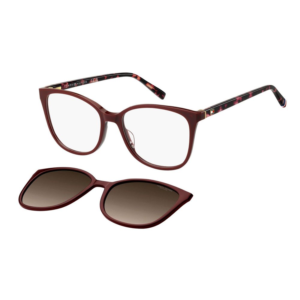 Tommy Hilfiger Bordeauxrote Azetatbrille (Gestell)