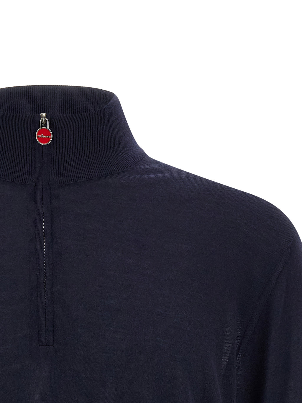 Kiton Blaue Strickjacke aus Wolle