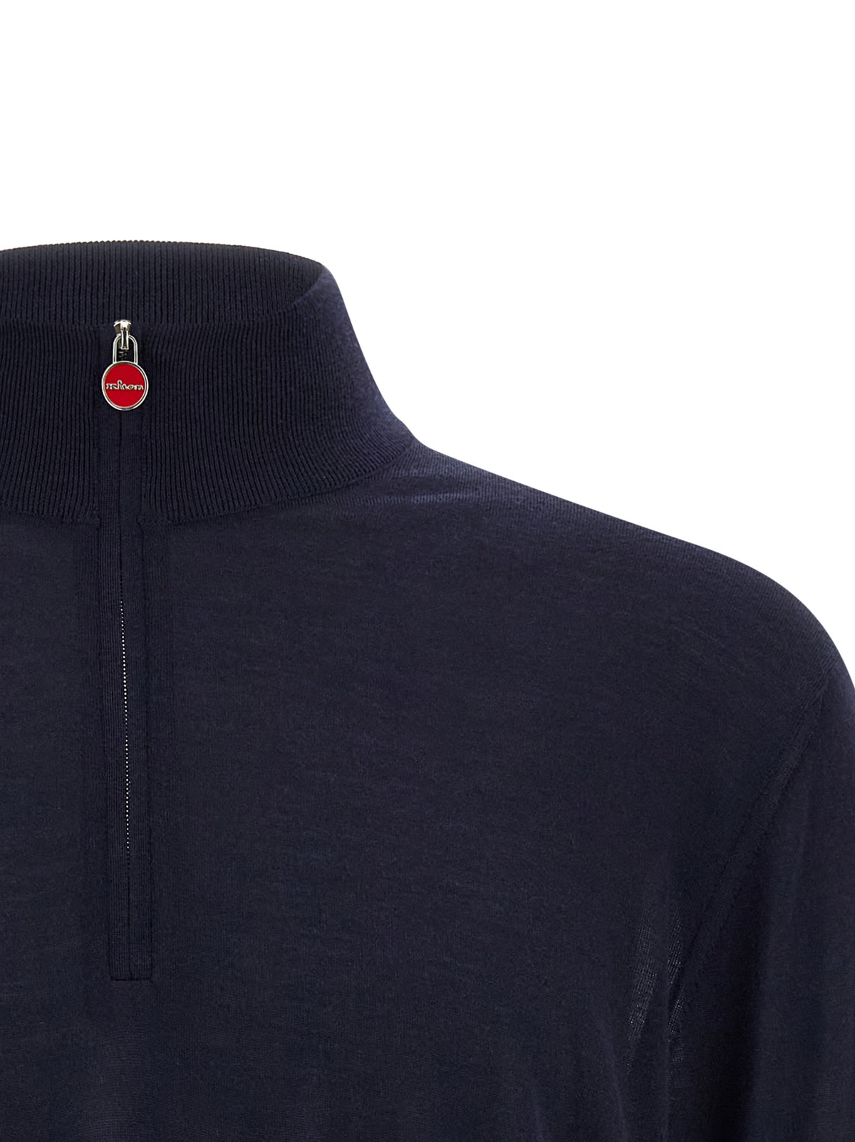 Kiton Blaue Strickjacke aus Wolle