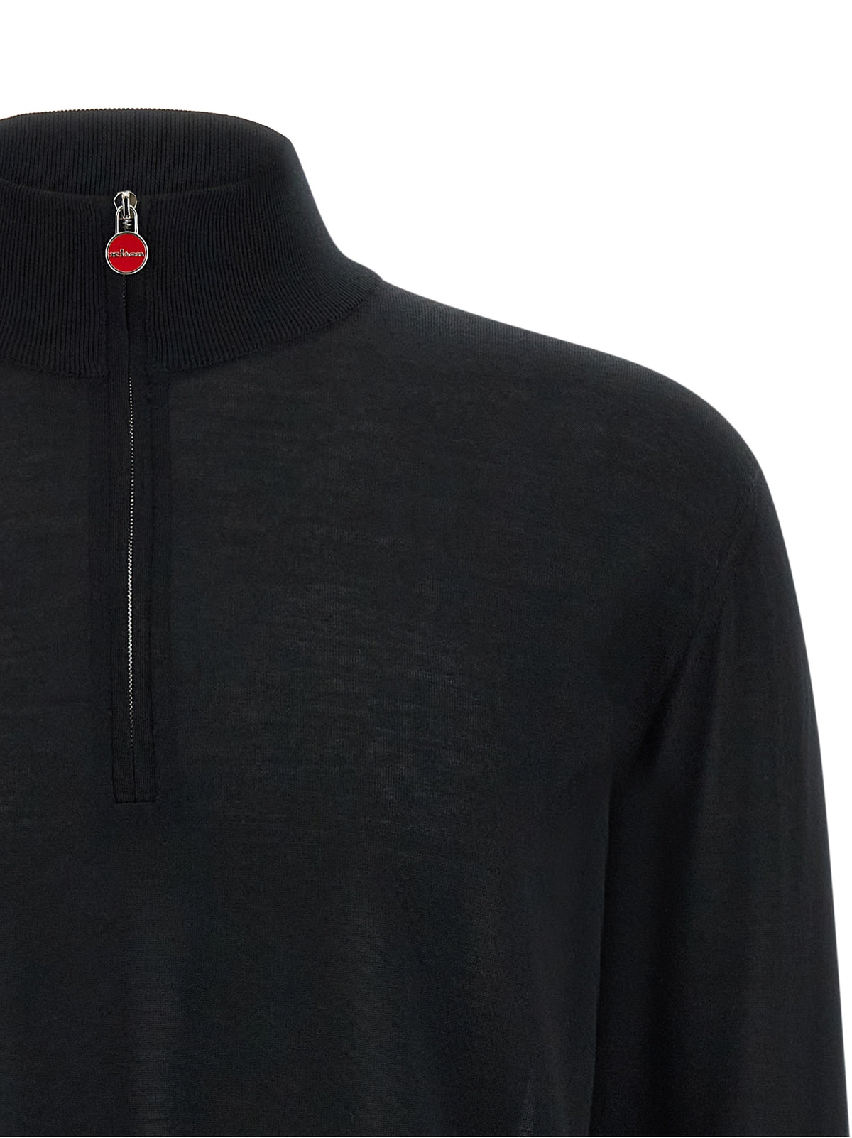 Kiton Cardigan aus schwarzer Wolle