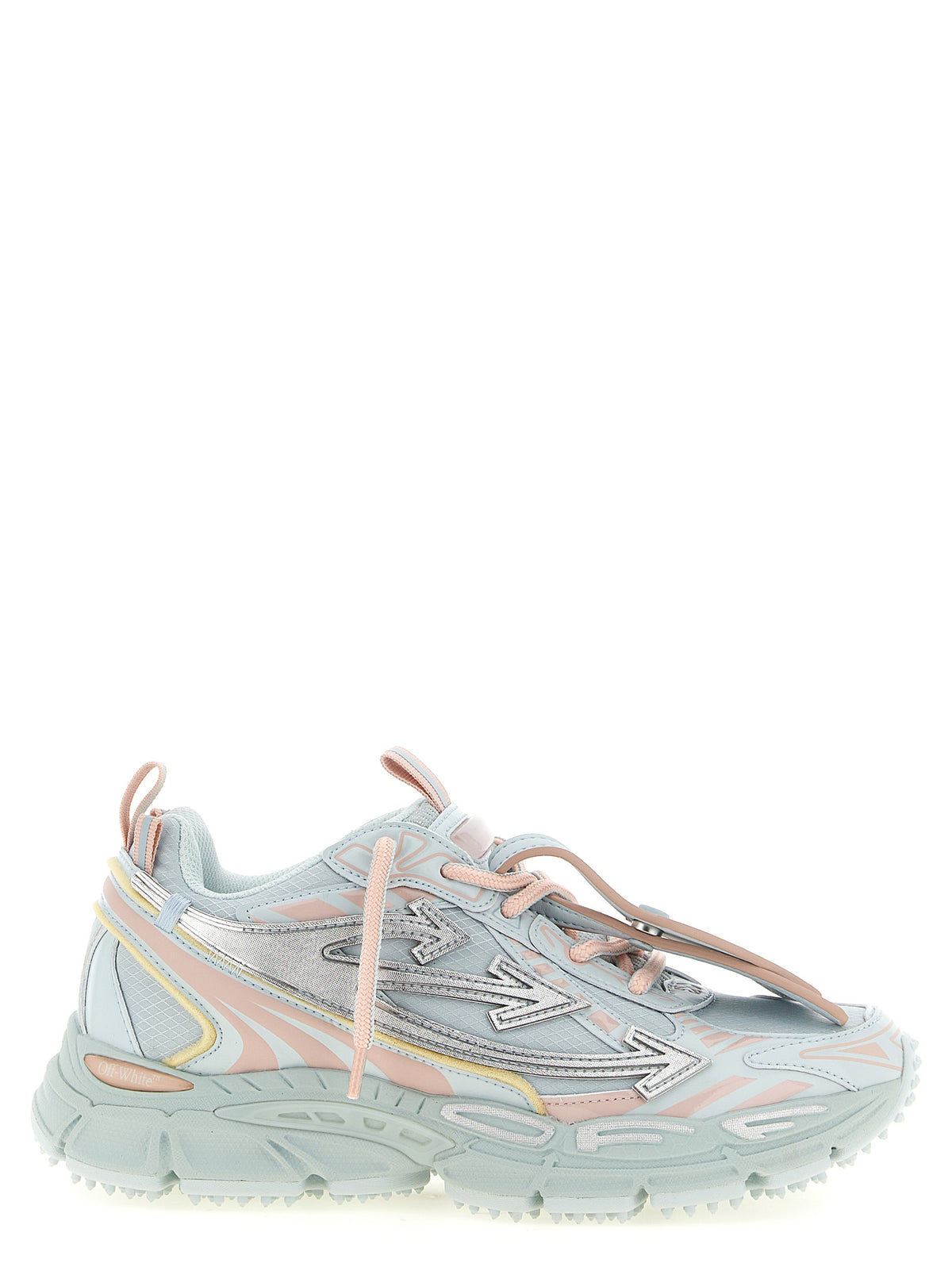 Off-White Blaue Polyethylen-Athletik-Sneakers
