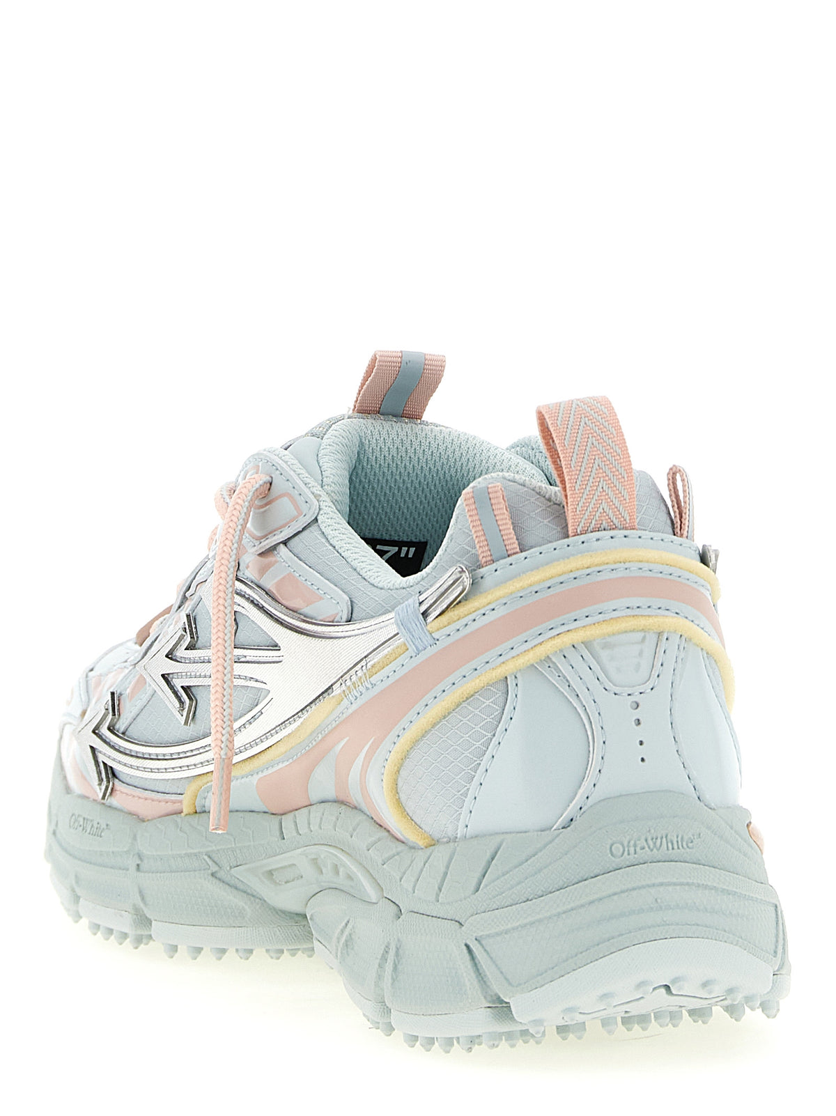 Off-White Blaue Polyethylen-Athletik-Sneakers
