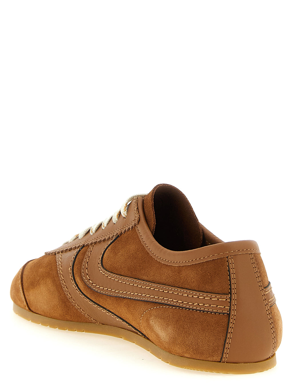 Dries Van Noten Beige Kalbsleder Low-Top Sneakers
