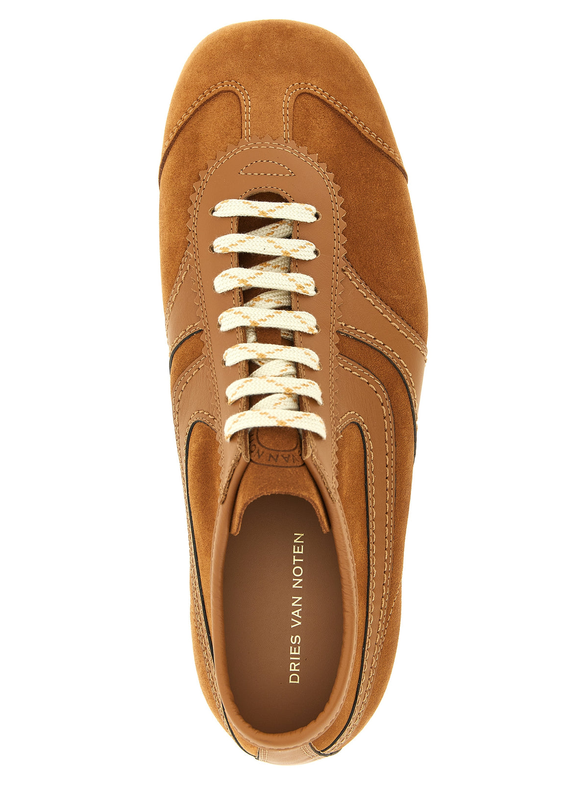 Dries Van Noten Beige Kalbsleder Low-Top Sneakers