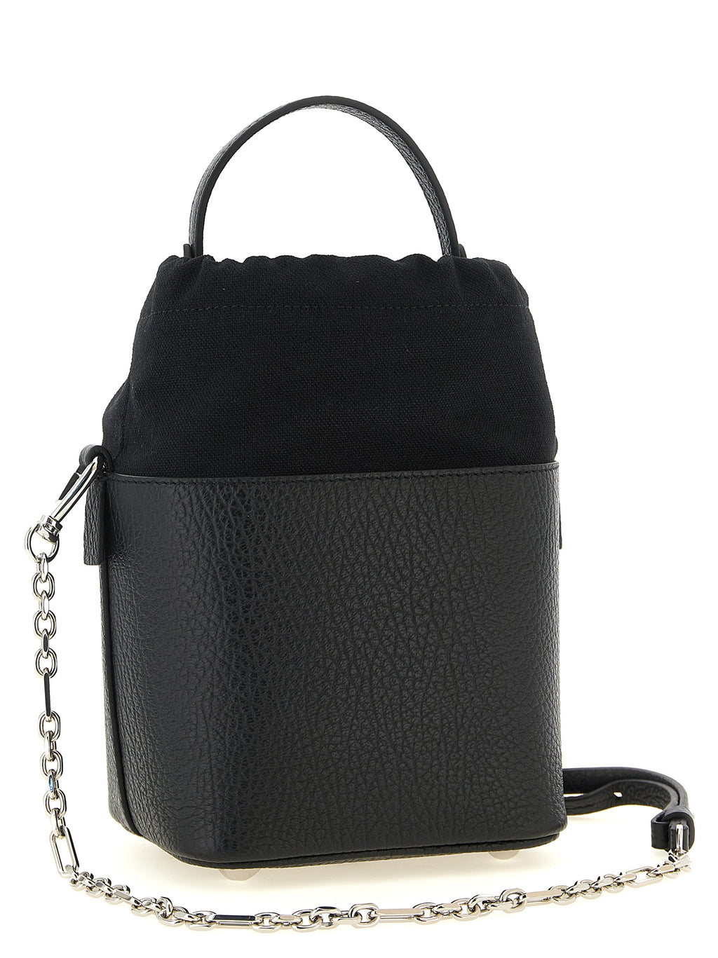 Maison Margiela Schultertasche aus schwarzem Kalbsleder