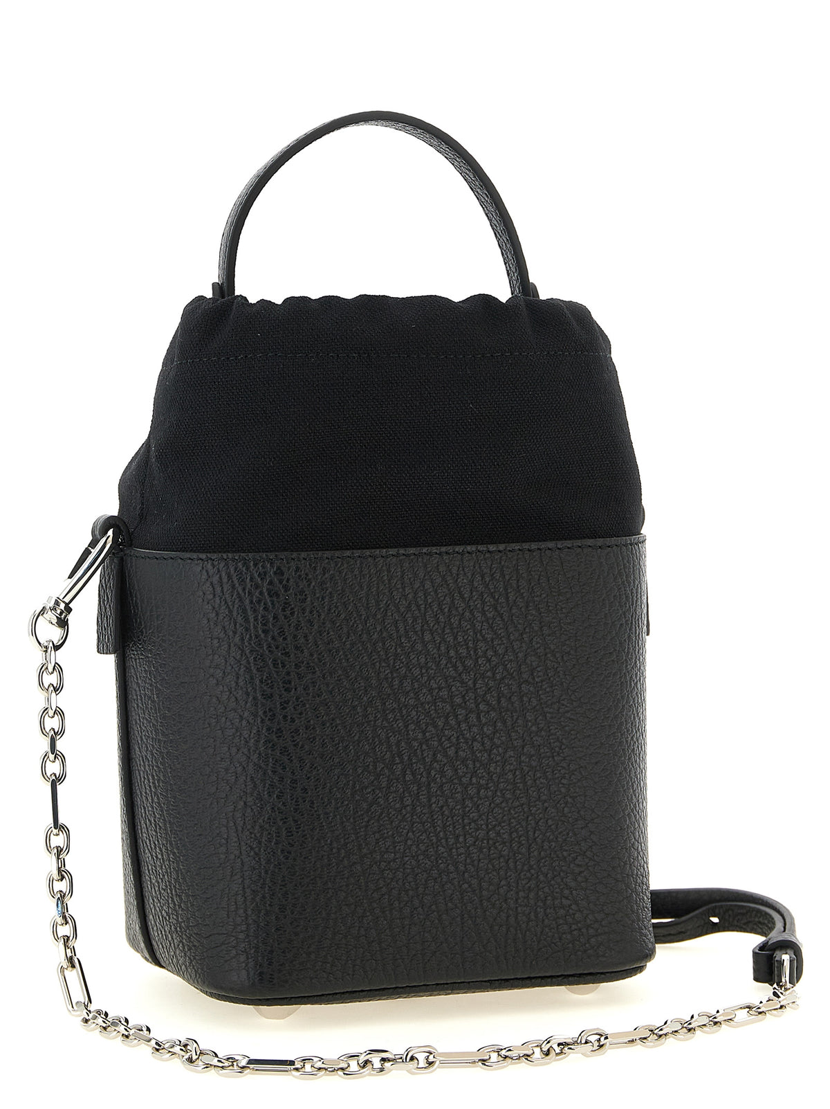 Maison Margiela Schultertasche aus schwarzem Kalbsleder