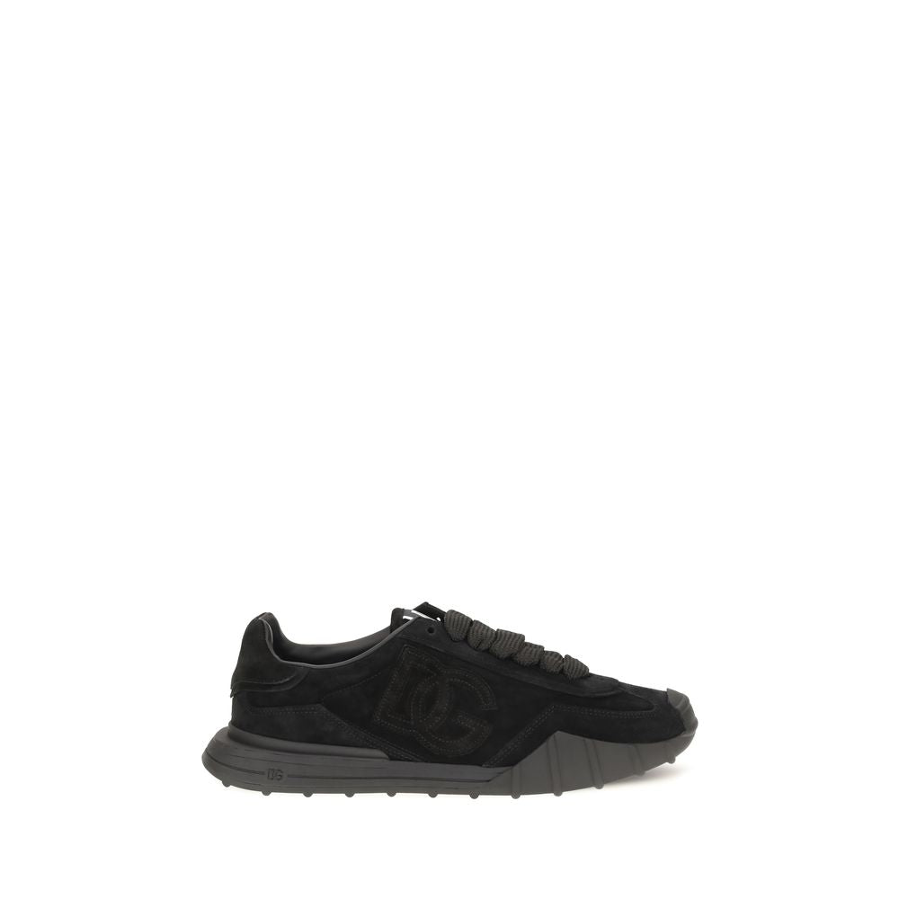 Dolce & Gabbana Schwarze Athletische Sneakers aus Kalbsleder