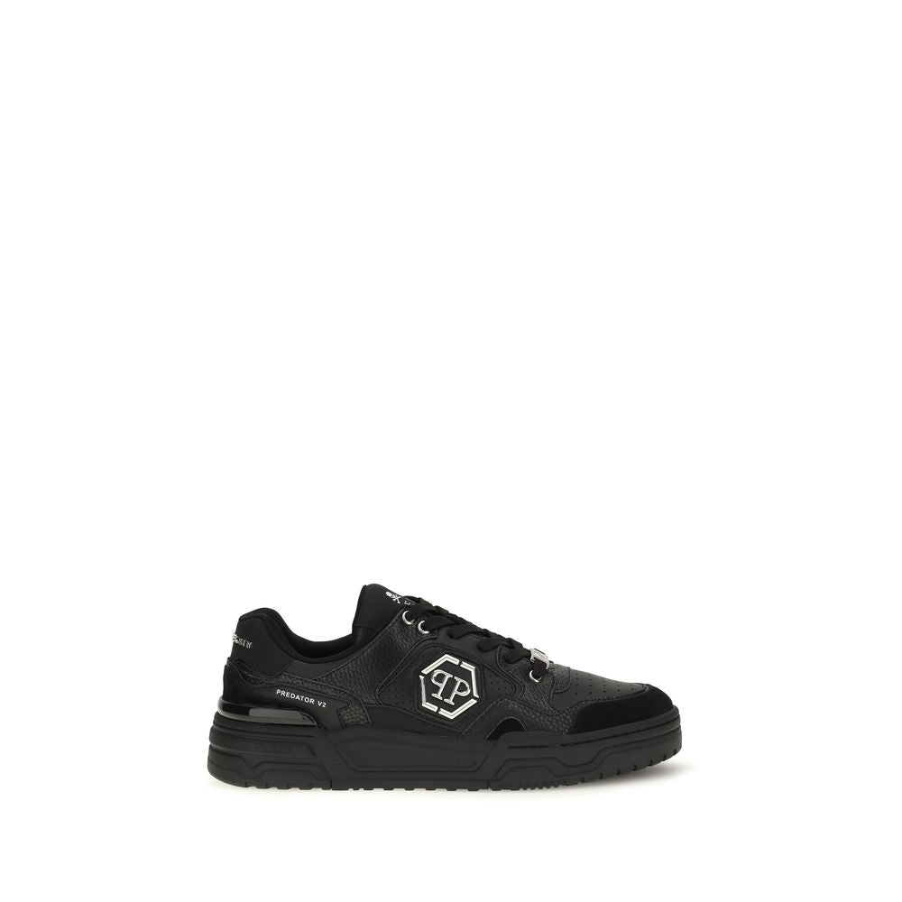 Philipp Plein Schwarze Polyester-Low-Top-Sneaker