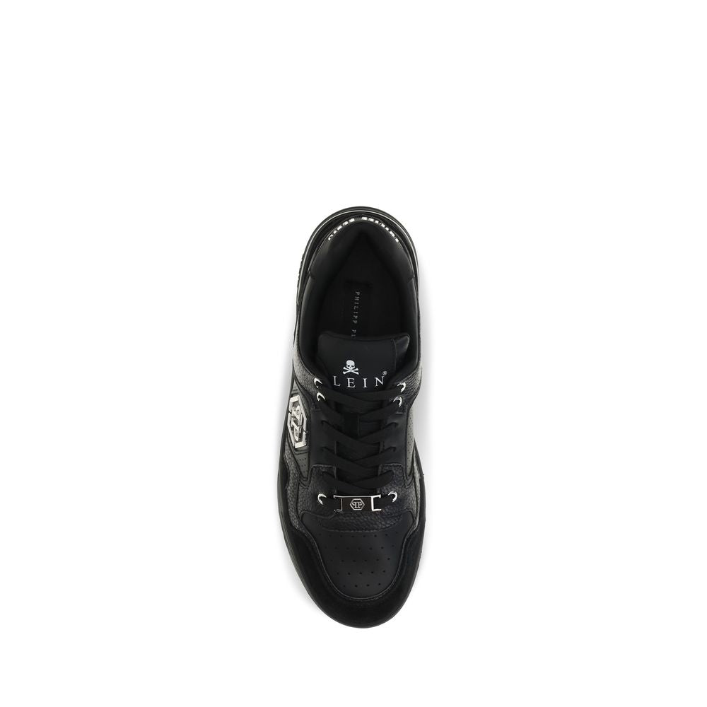 Philipp Plein Schwarze Polyester-Low-Top-Sneaker