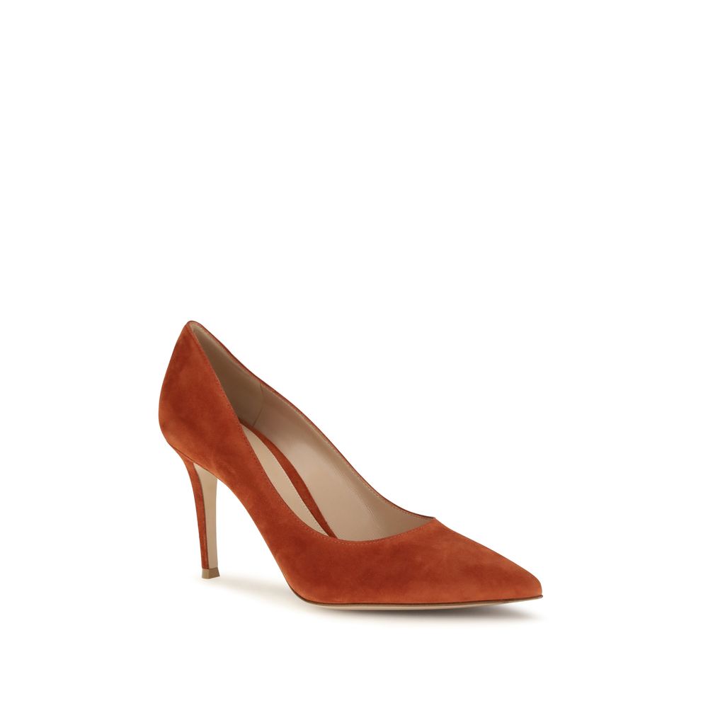 Gianvito Rossi Rote Kalbsleder Bos Taurus Pumps mit hohem Absatz