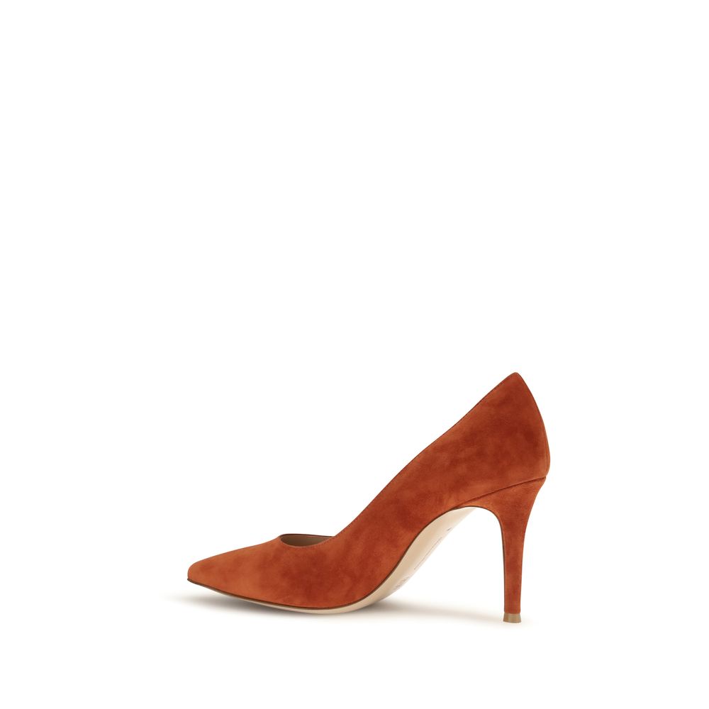 Gianvito Rossi Rote Kalbsleder Bos Taurus Pumps mit hohem Absatz
