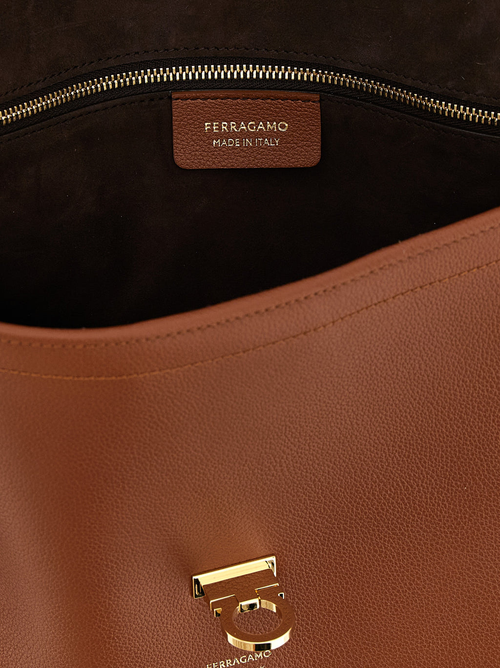 Ferragamo Umhängetasche aus braunem Kalbsleder