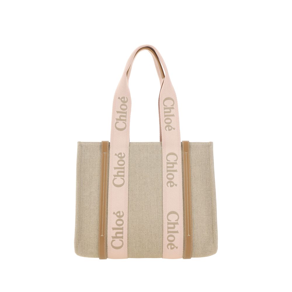 Chloé Schultertasche aus Leinen in Braun