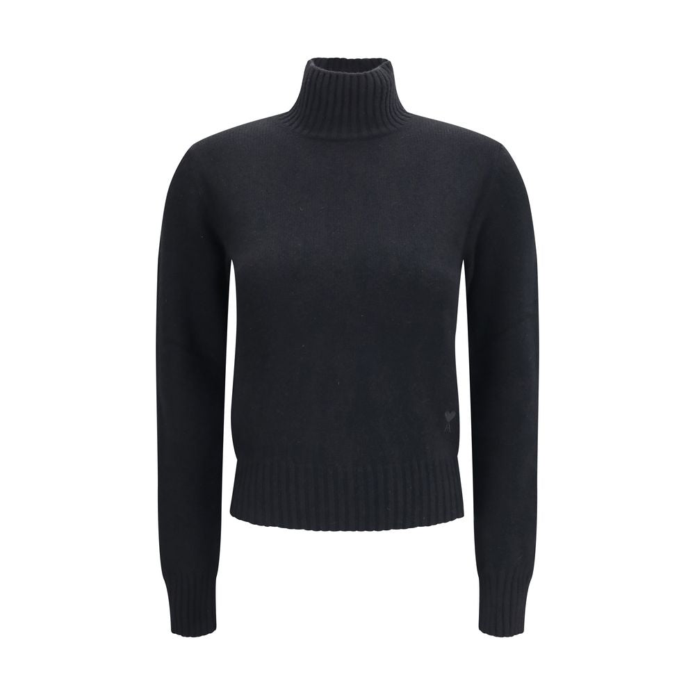 Ami Paris Schwarzer Kaschmir-Rollkragenpullover