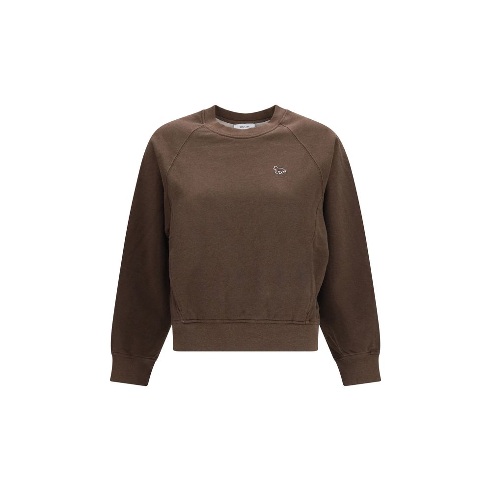 Maison Kitsuné Braunes Baumwoll-Sweatshirt
