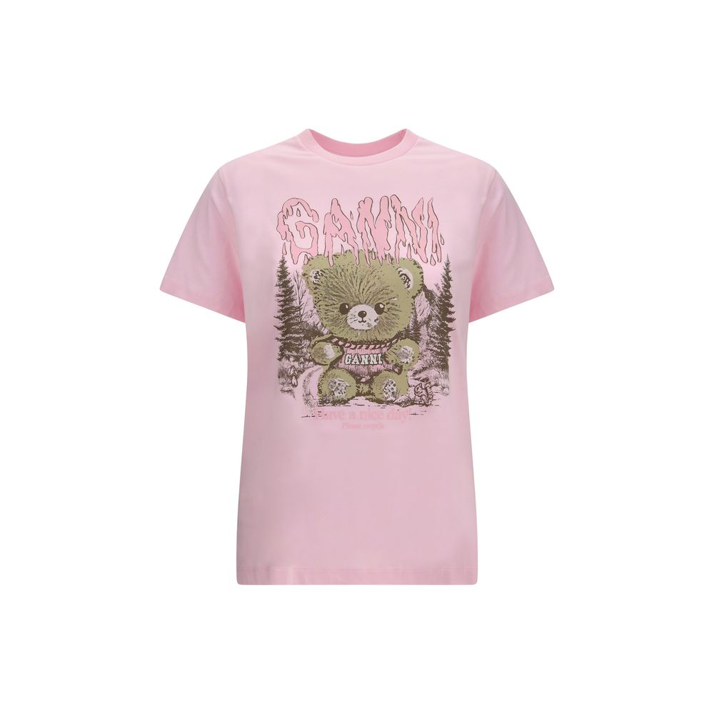 Ganni Mehrfarbiges Baumwoll-T-Shirt
