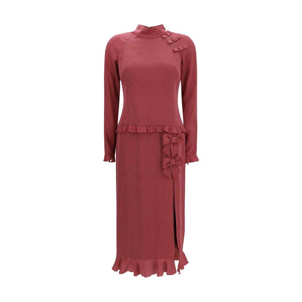 Alessandra Rich bordeauxfarbenes Freizeitkleid aus Seide