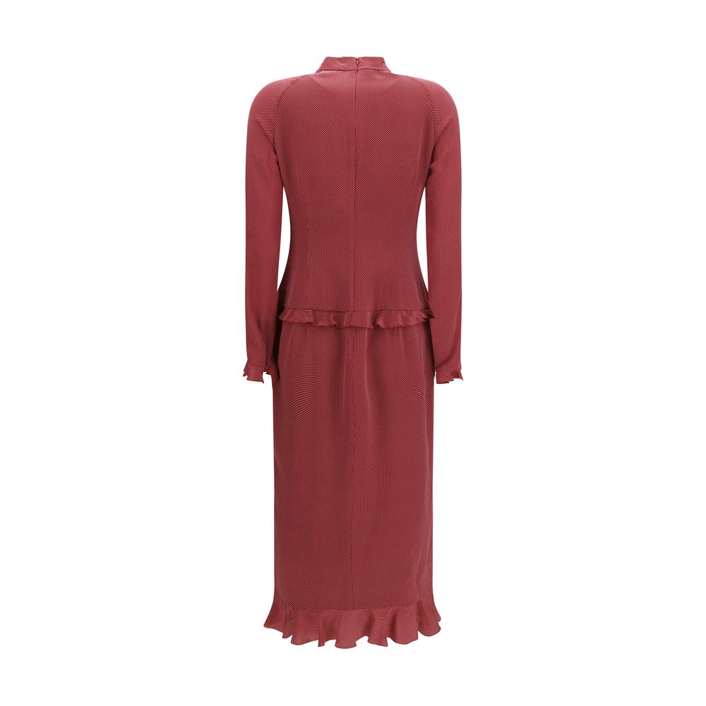 Alessandra Rich bordeauxfarbenes Freizeitkleid aus Seide
