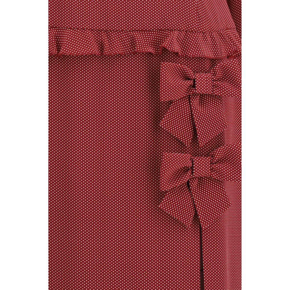 Alessandra Rich bordeauxfarbenes Freizeitkleid aus Seide