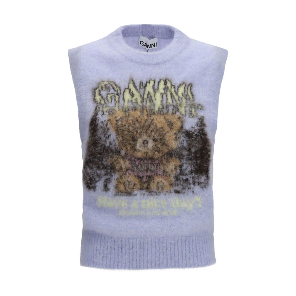 Ganni Blauer Alpaka Vicugna Pacos Pullover