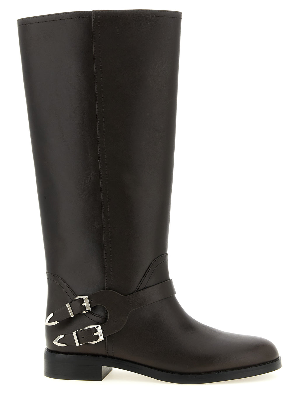 PINKO Schwarzes Rindsleder Overknee