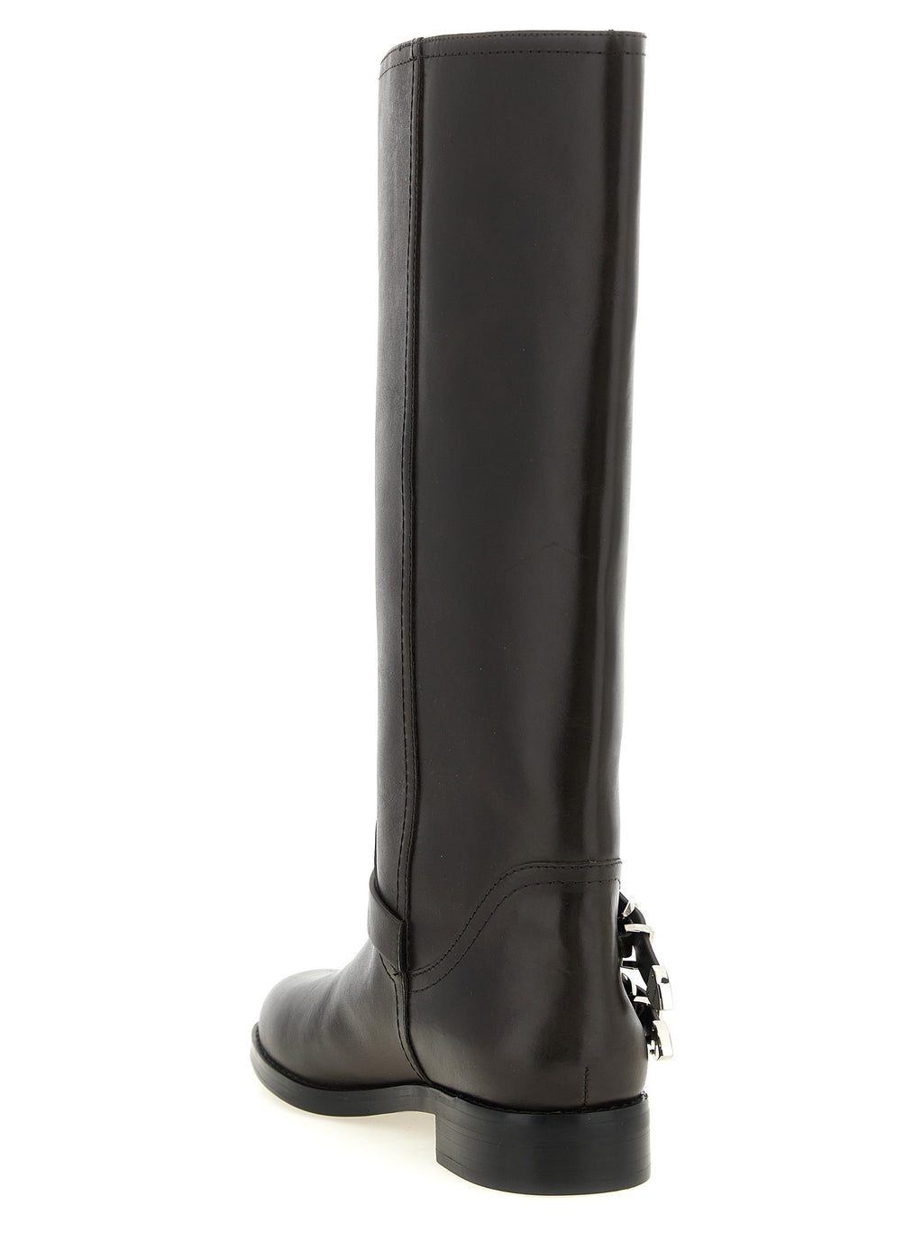 PINKO Schwarzes Rindsleder Overknee