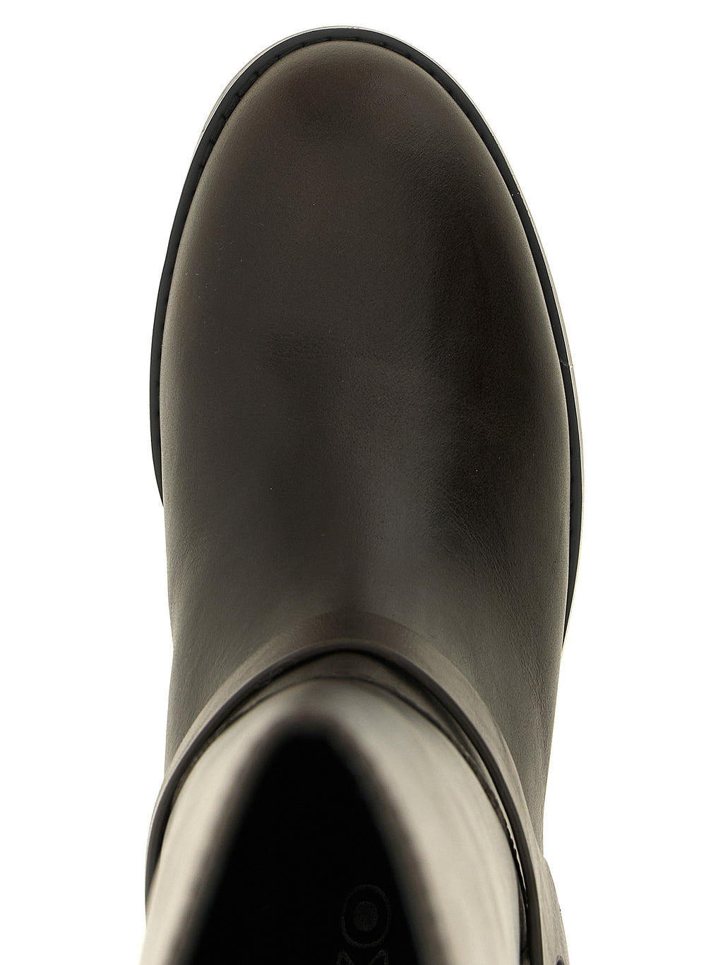 PINKO Schwarzes Rindsleder Overknee