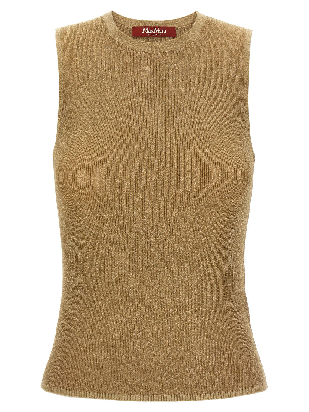 Max Mara Gold Polyamid Ärmelloses T-Shirt