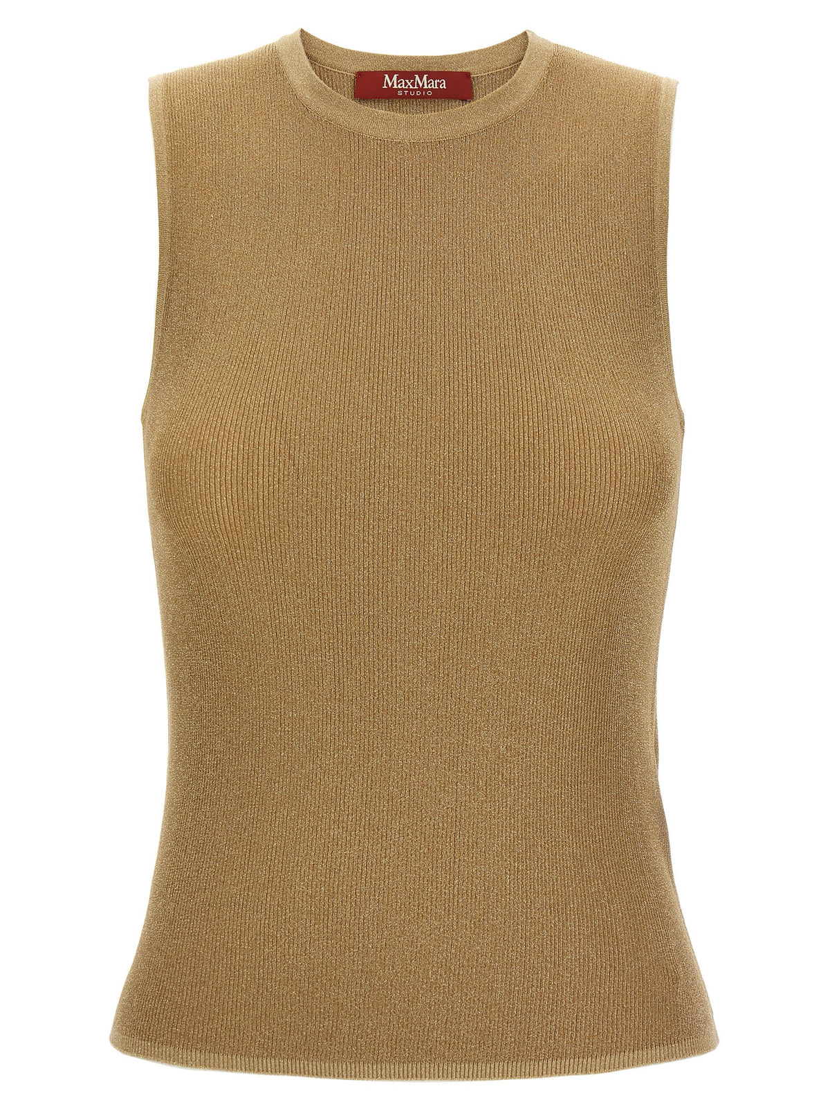 Max Mara Gold Polyamid Ärmelloses T-Shirt
